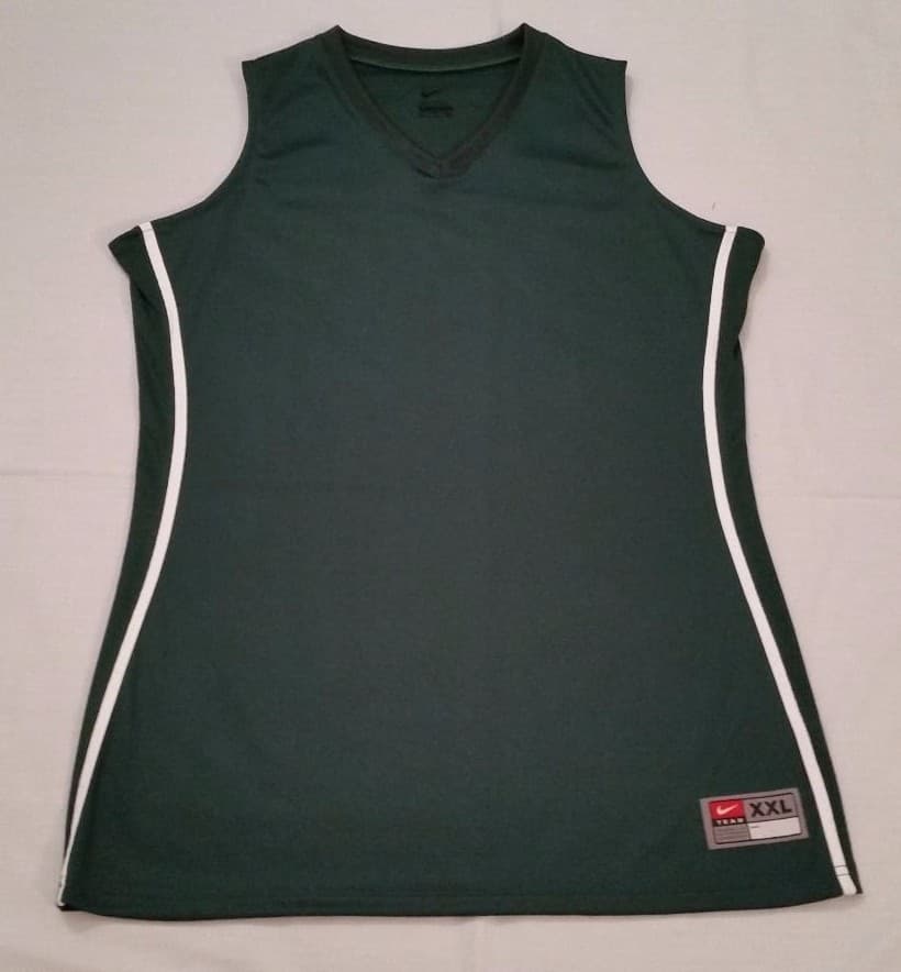 Womens XXL Green White Nike Sleeveless Basketball Front Court Game Jersey 
