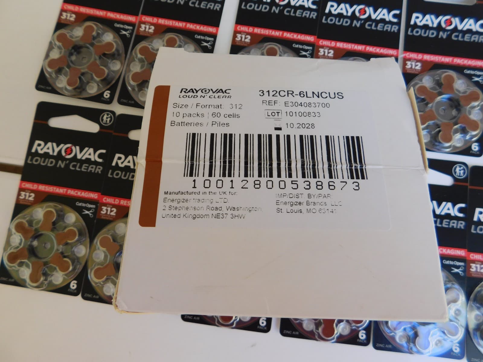 72 Rayovac 312 Hearing Aid Batteries Loud n Clear (12qty 6-pks) NEW Exp 10/2028 3