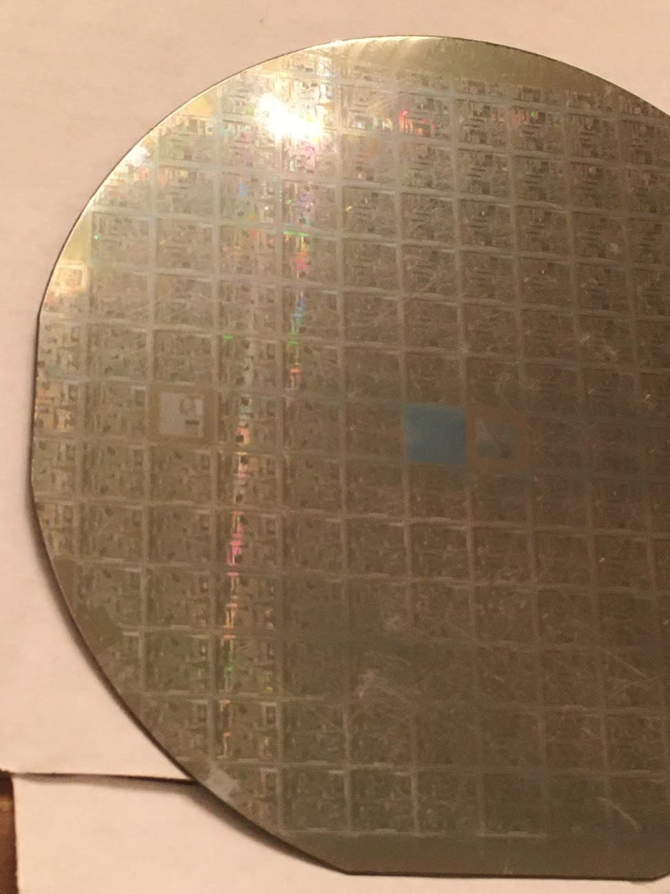 4" Silver Xerox Printer Silicon Wafer 1980s Extremely Rare Vintage CPU Chip 6