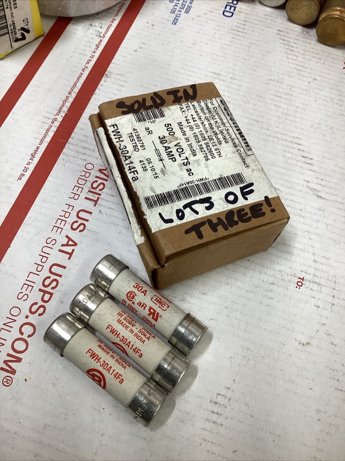 Lot of (3) Eaton Bussmann FWH-30A14Fa Semiconductor Fuse Fwh-A14f 30A Fuses ED4U