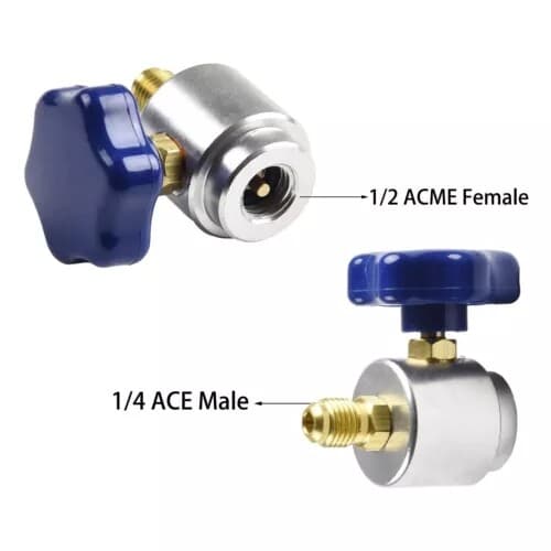 Self Sealing R134A Can Tap Valve Adapter For A/C Charging Hose Convertor US 2
