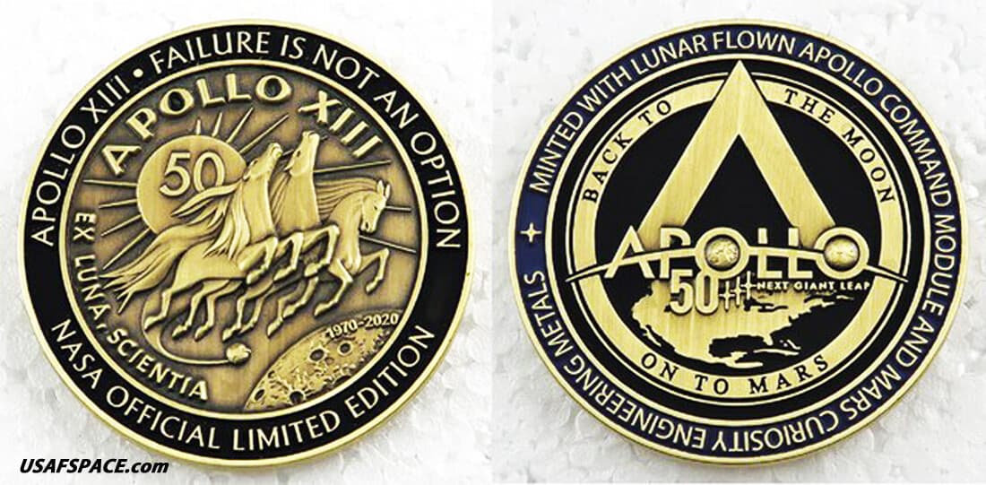 APOLLO 13 -50th ANNIVERSARY-LIMITED EDITION-OFFICIAL NASA FLOWN METAL MEDALLION  3