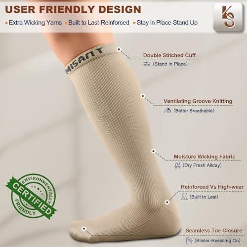  Women SocksPack,Compression Knee-High Socks 15 Small-Medium 6 6pairs-nude8422 6