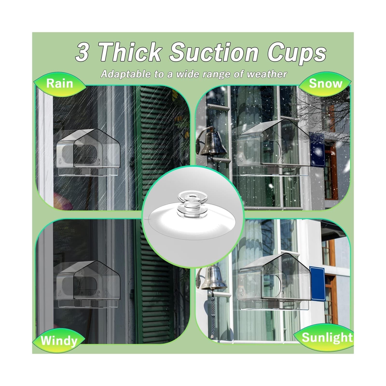 Clear Window Bird Feeder with 3 Strong Suction Cups and Detachable ... Fast Ship 4