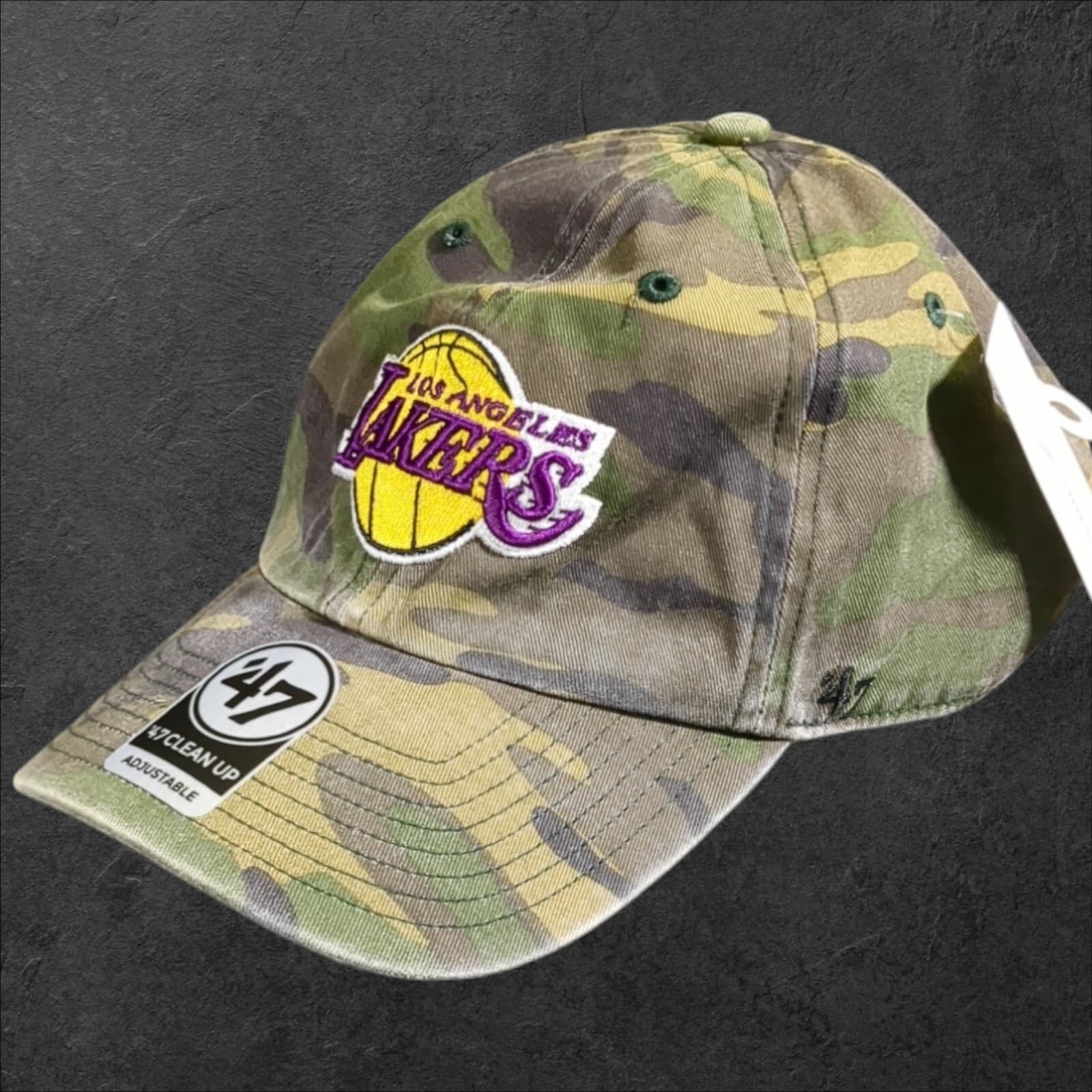 Los Angeles Lakers Clean Up Strapback Hat '47 Brand Camo Cap 3