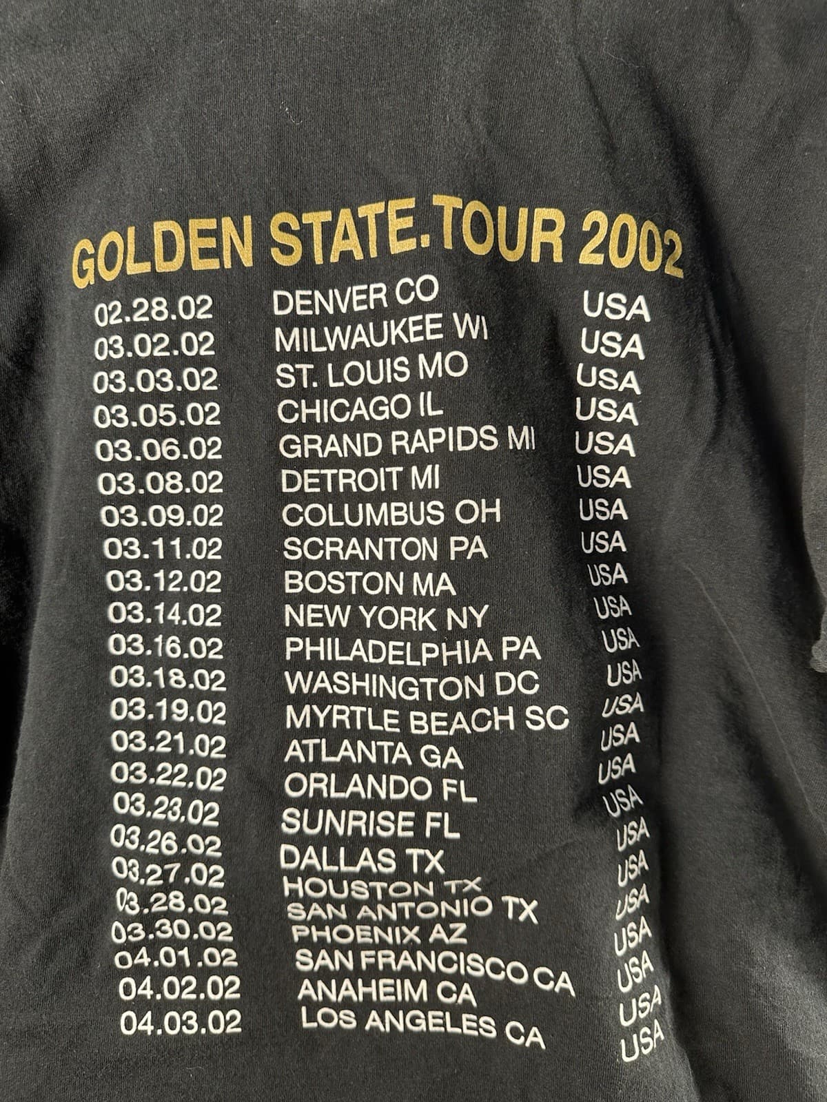 VTG Y2K BUSH GOLDEN STATE TOUR 2002 TEE SHIRT VINTAGE SIZE 2X XXL 6