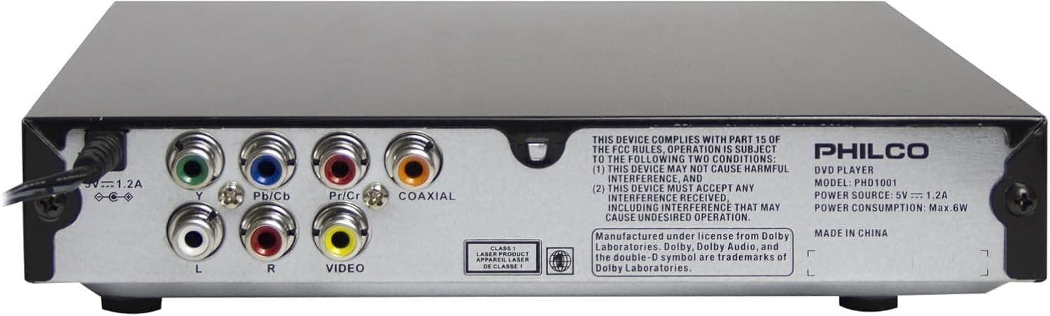 Philco PHD1001 DVD Player Progressive Scan Digital Audio Output w/ Remote 3