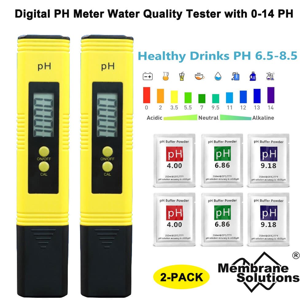 2xPH Meter Digital PH Tester0-14PH for Drinking Water,Food,Brewing,Pool,Aquarium 2