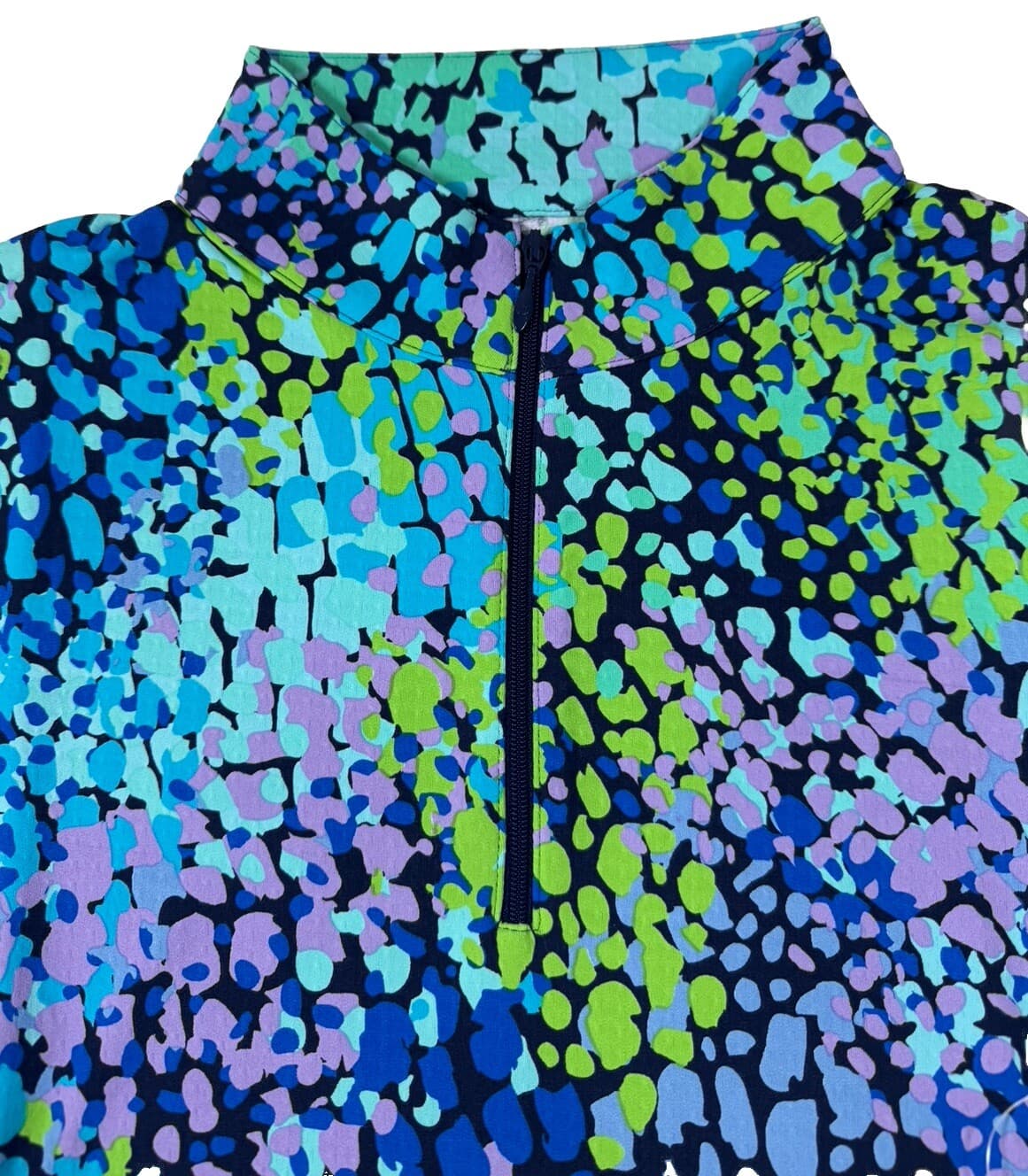 NWT IBKUL Golf Tennis 1/4 Zip Pullover Shirt S M Printed Longsleeve O1 5