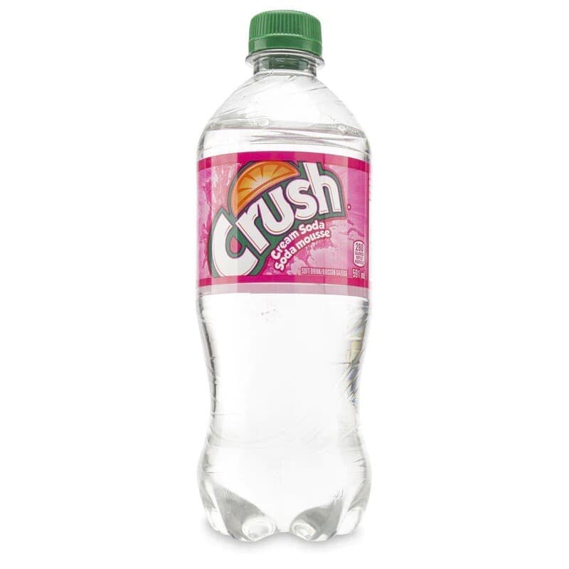 Crush Cream Soda Mousse Clear Canadian Soda 20oz Exotic Pop 24 Bottles