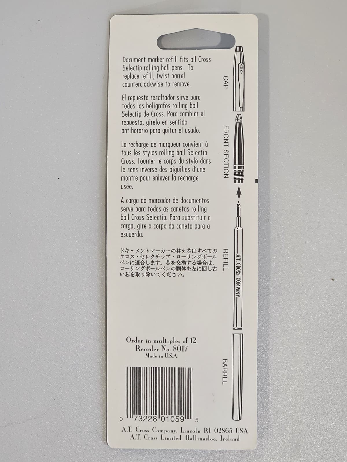 CROSS Brand YELLOW Rolling Ball Pen Gel Selectip Refill Document Marker 8017 2