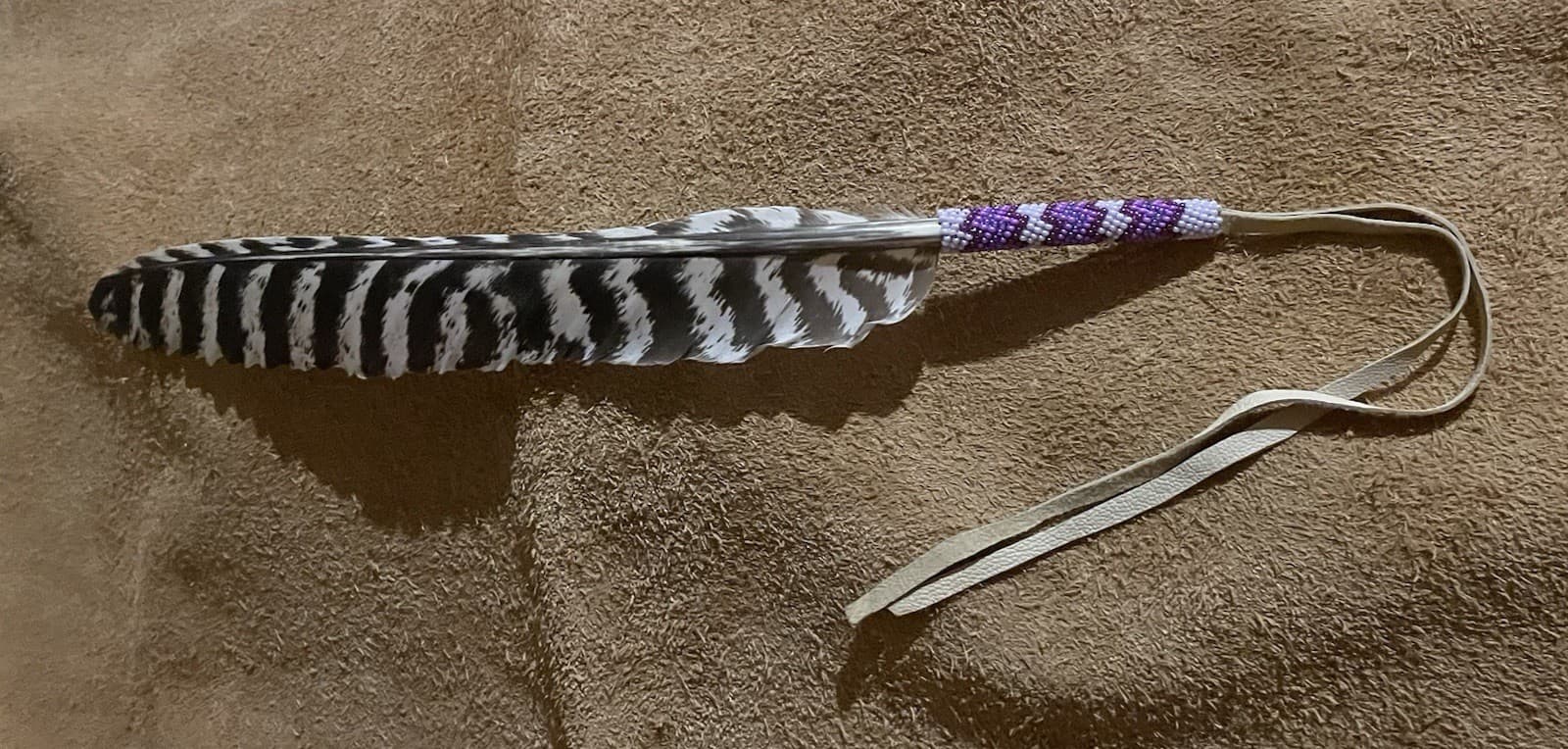 Native American Lakota Sioux Beaded Feather. 2
