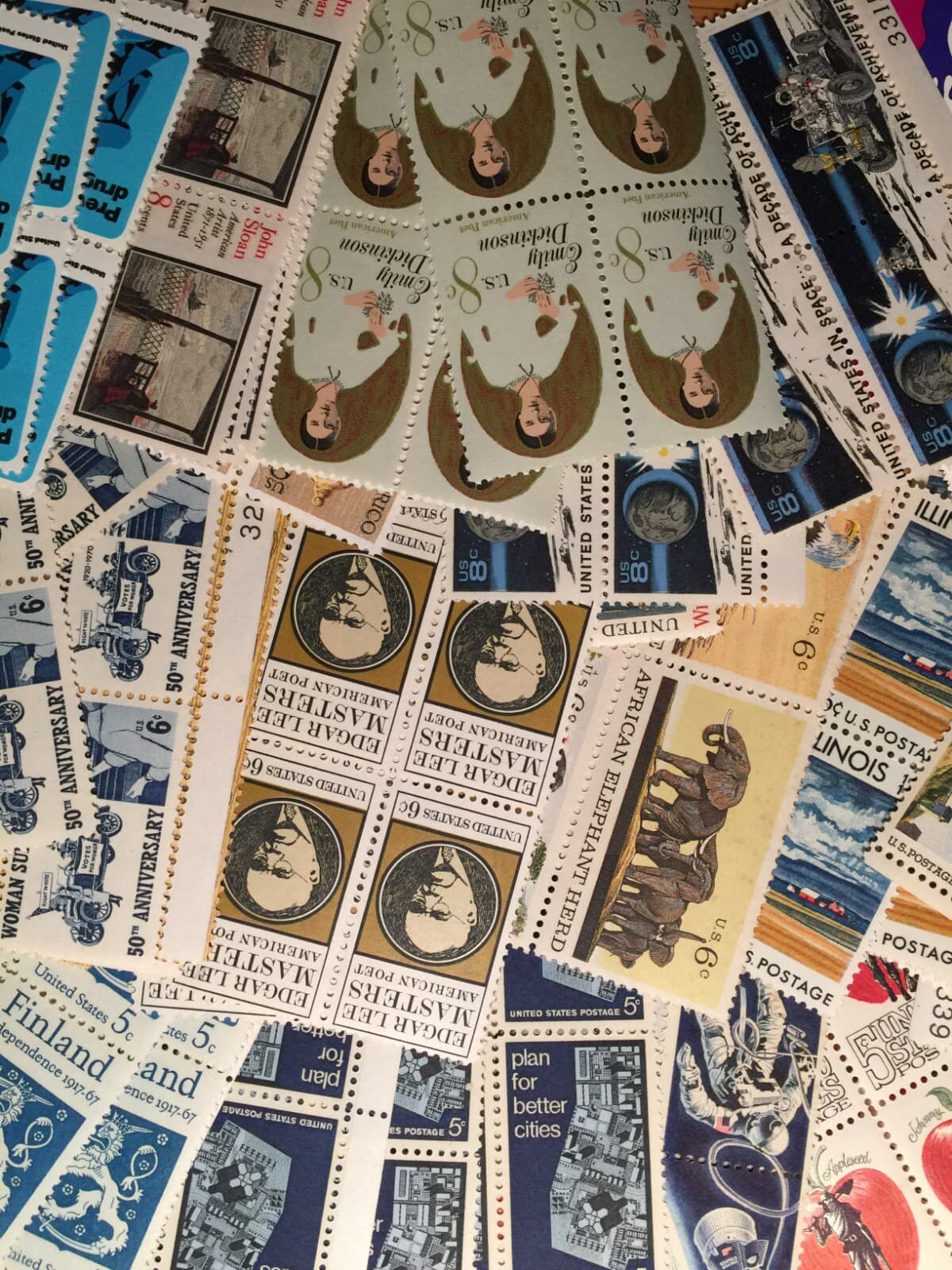 USA, VINTAGE, MID-CENTURY, MINT, UNUSED, LOT OF 30+ ALL DIFFERENT COLLECTION 5