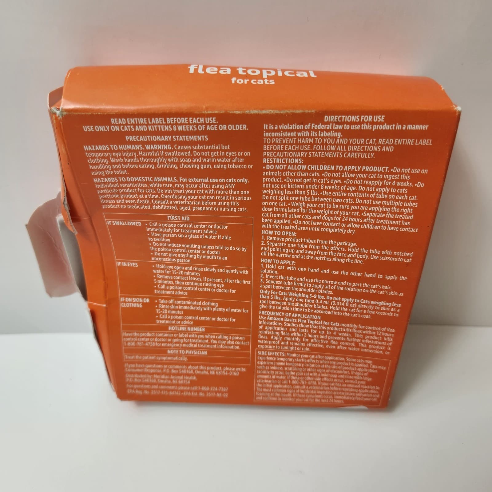 Amazon Basics Flea Topical For Medium Cats 4 Tubes Waterproof 5-9 lbs 3