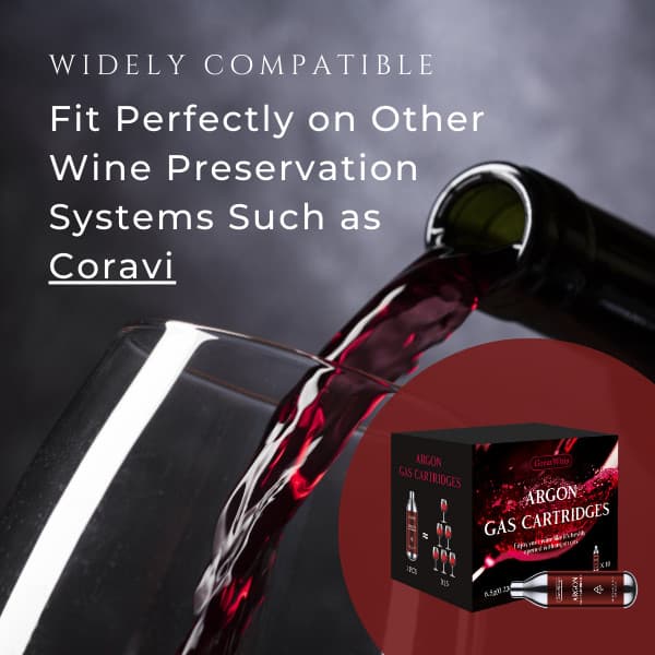 6.5G Argon Gas Capsules 20PCS GreatWhip for Coravin Wine Preservation System 6