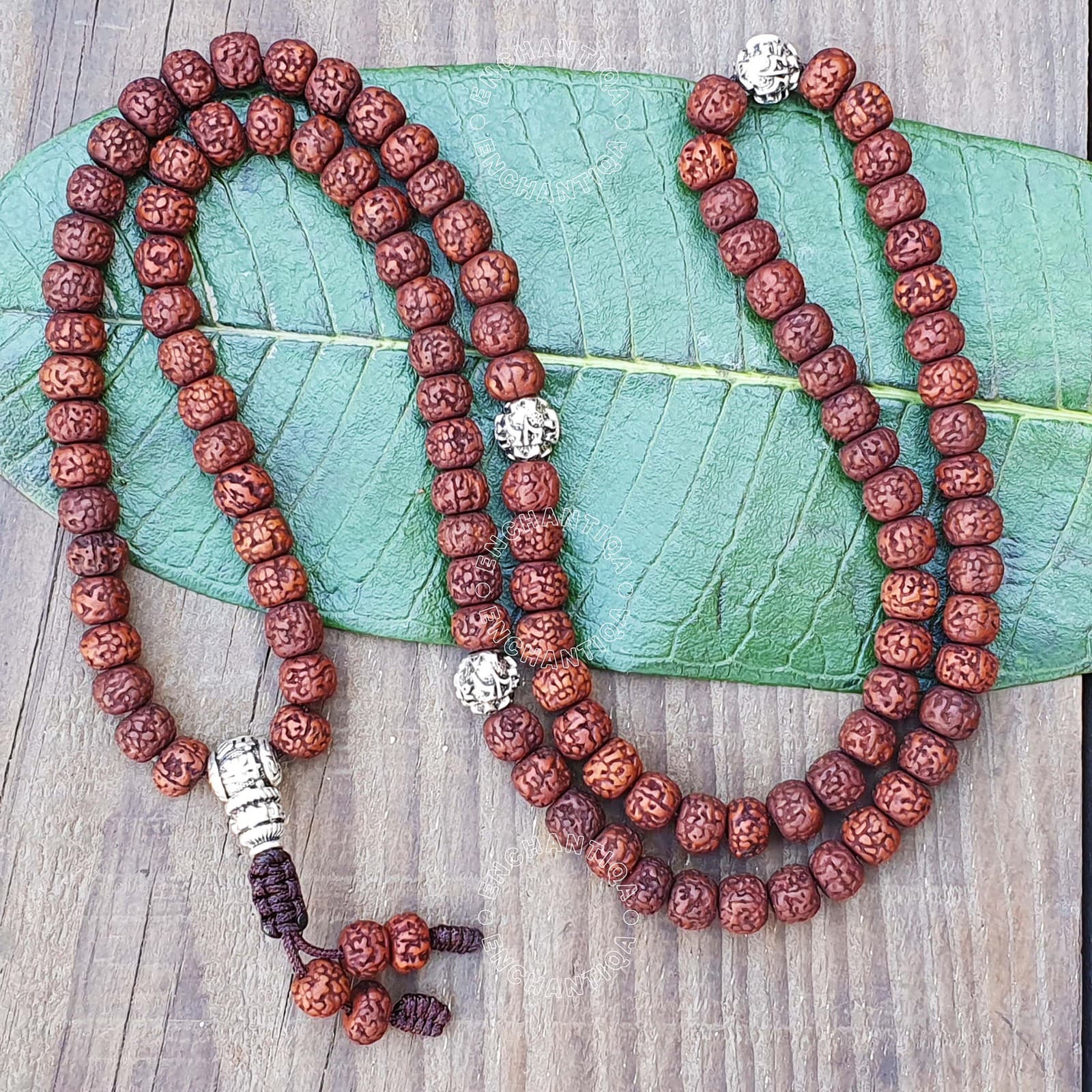 Tibetan Rudraksha Seed Mala: 108 Prayer Beads, Om Mani Padme Hum 6