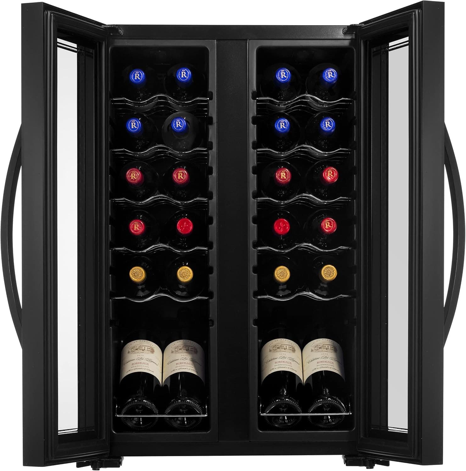NutriChef PKCWC240 Dual Zone Wine Fridge w/ Adjustable Temp & Digital Touch 2