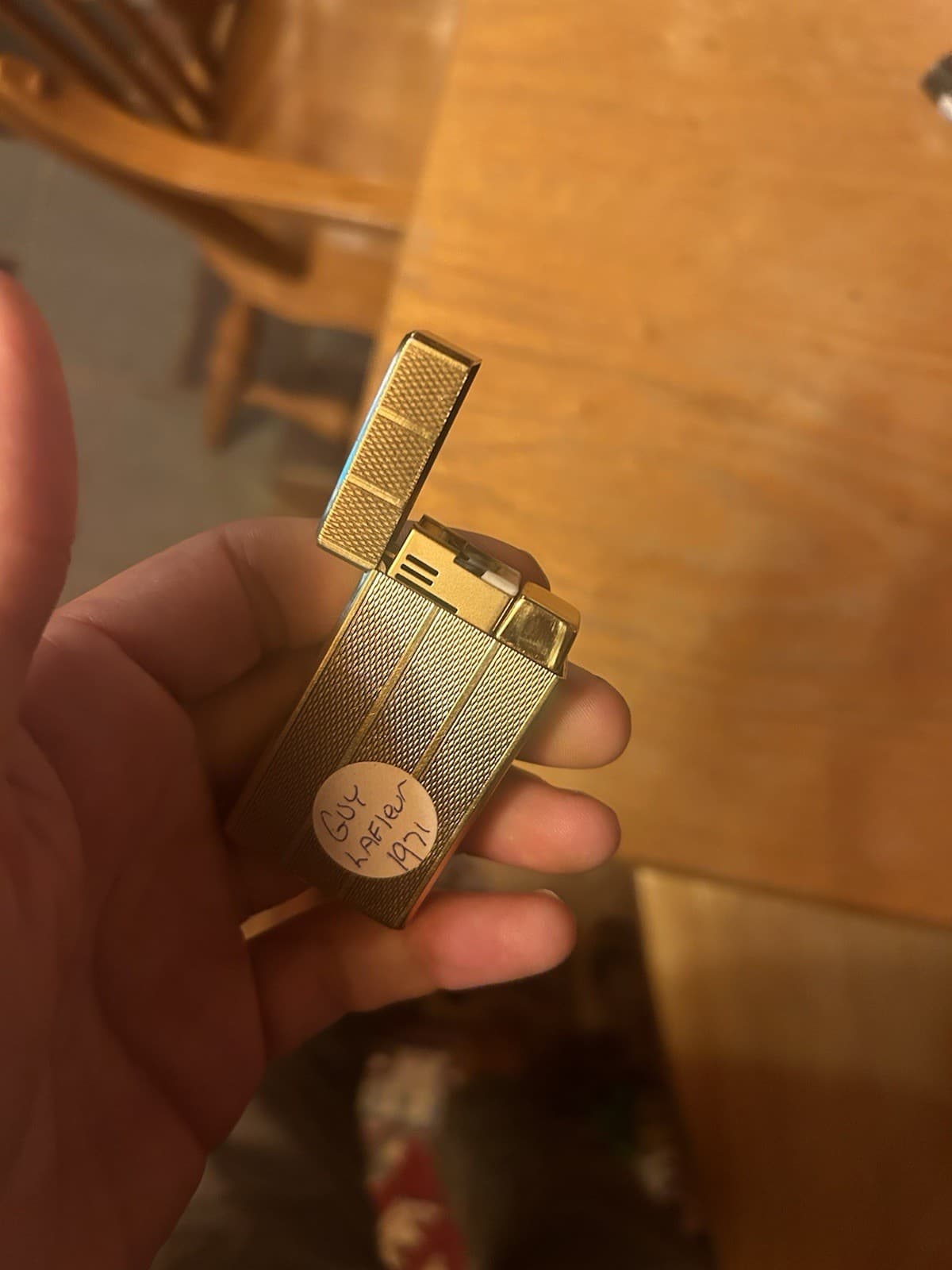 Vintage Colibri Lighter Engaved Les Remparts 1971 Guy Lafleur Quebec Hockey 5