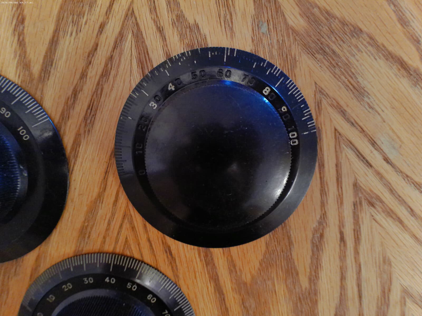 Lot of 3 Vintage Bakelite Radio Dials (3 7/8ths " Dia.) 3