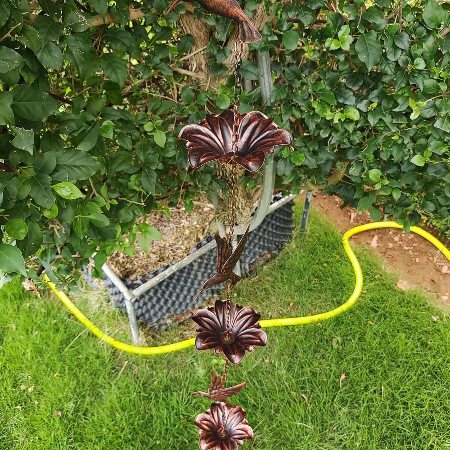 8.5FT Hummingbird Rain Chain,Rain Chains for Outside,Rainwater Catcher Chains, O 6