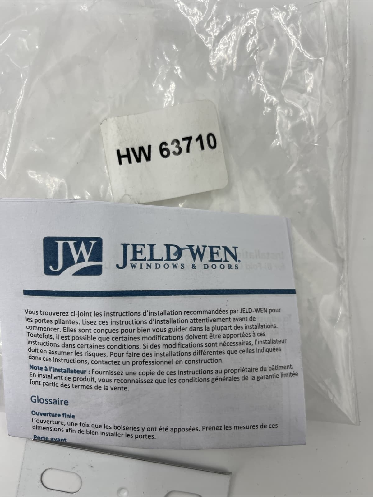 (2 SETS) JELD-WEN Hardware for BiFold Door 7/8" Track HW 63710 MADEinCANADA! 5