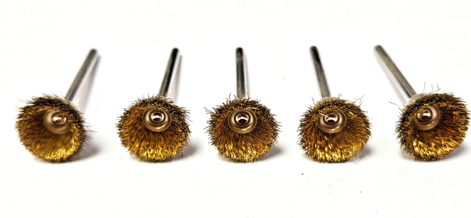 26075 Weiler Miniature Brass Wire Cup Brush 5/8" x 1/8" x .005" LOT OF 5 Dremel 3