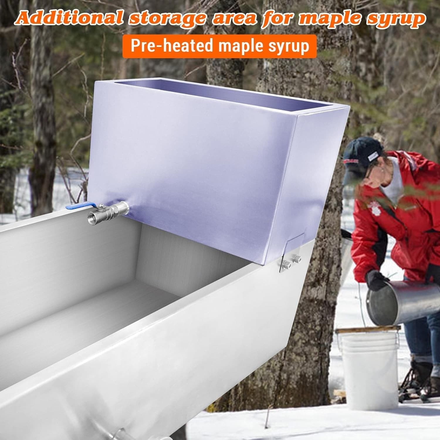 Maple Syrup Evaporator Pan 30x16x19 Inch Stainless Steel Maple Syrup Boiling Pan 3