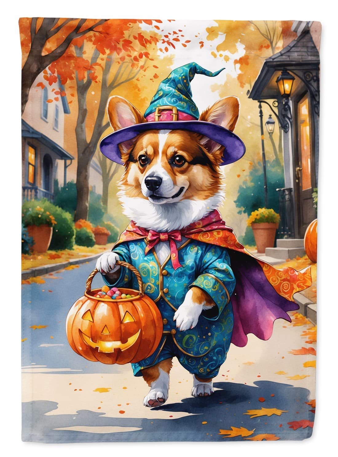 Corgi Halloween Trickor Treat Flag Garden Size DAC8354GF