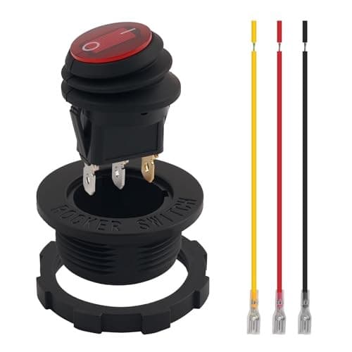 Car Rocker Switch 12V & 24V,Round Toggle Switch 12V with LED Light Design & Red 2