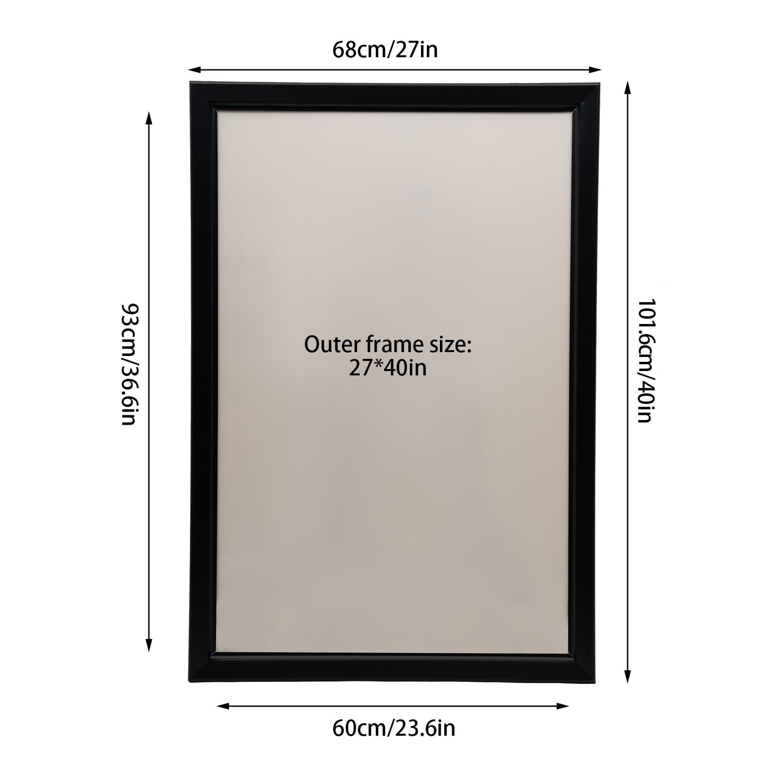 27x40'' LED Poster Movie Frame Backlit Light Box Advertising Sign Display 40*27" 3