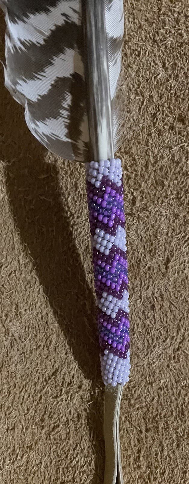 Native American Lakota Sioux Beaded Feather. 4