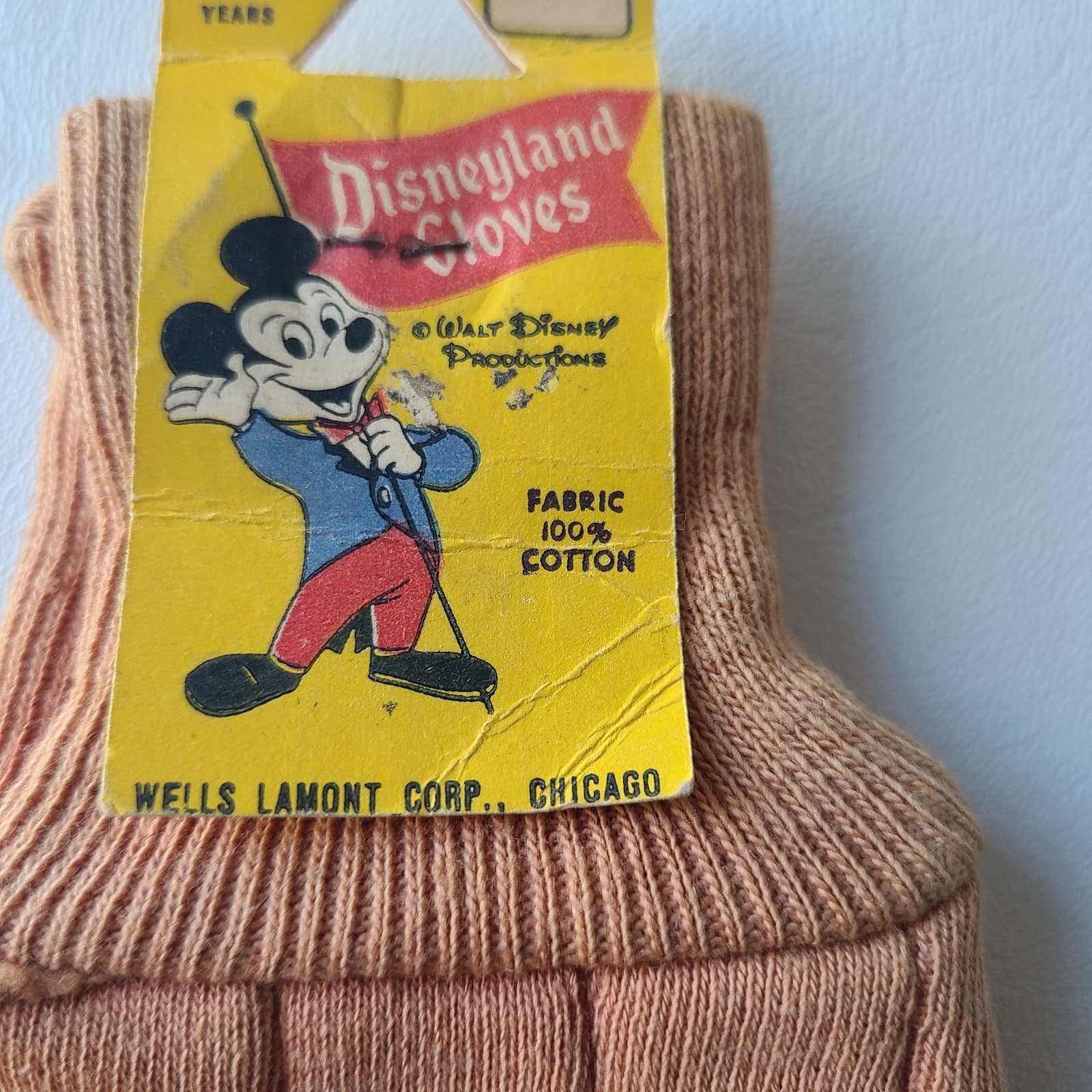 VTG Disneyland Gloves 1950's Mickey Mouse Club Kids Gloves Wells Lamont Corp 6