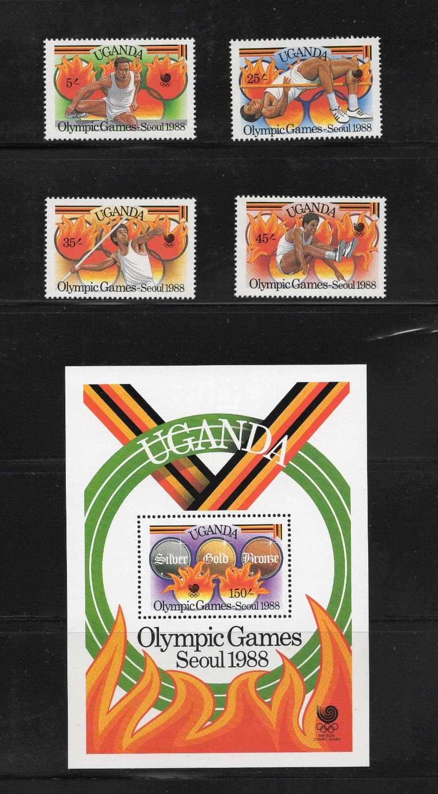 S6224   Uganda   1988  Olympics   set & sheet   MNH