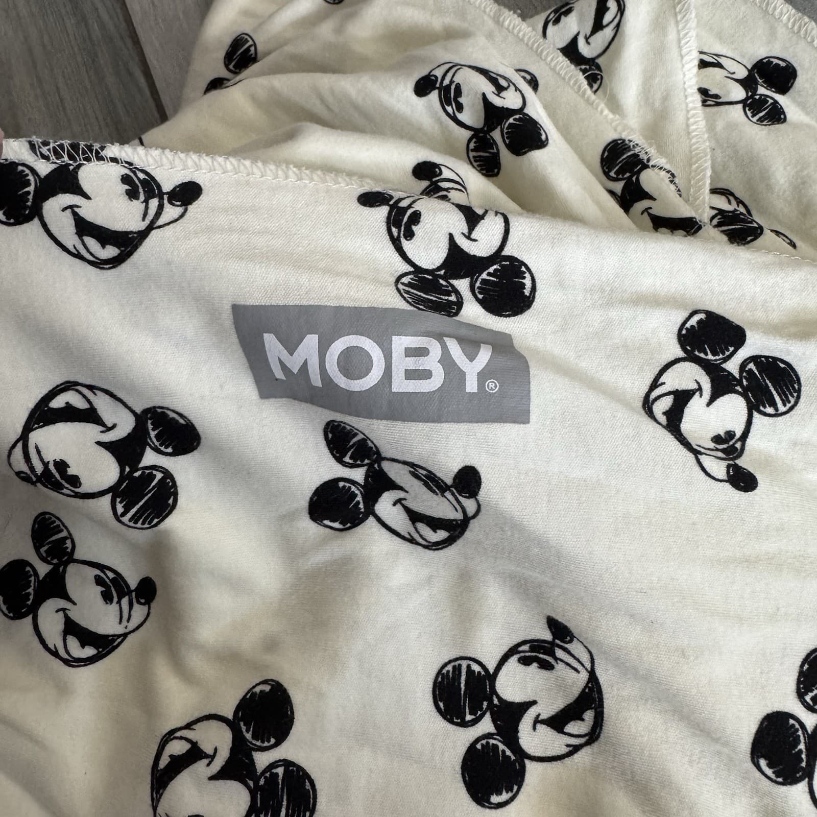 Moby Easy Wrap Baby Carrier Disney Pattern Mickey Mouse Head Cotton for 8-33 lb 2