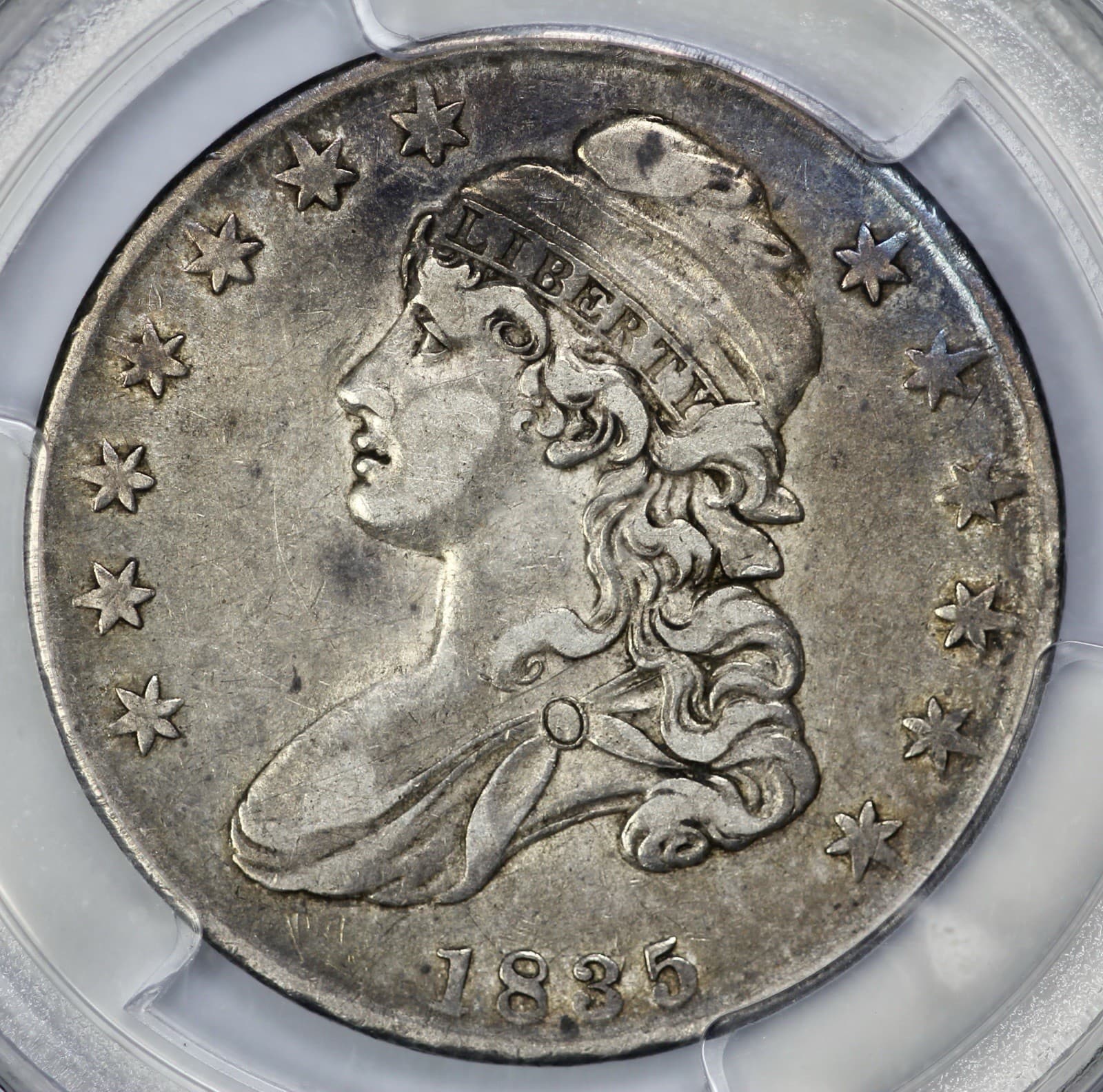 1835 Capped Bust 50c Silver Half Dollar PCGS VF 35 Overton 105 2