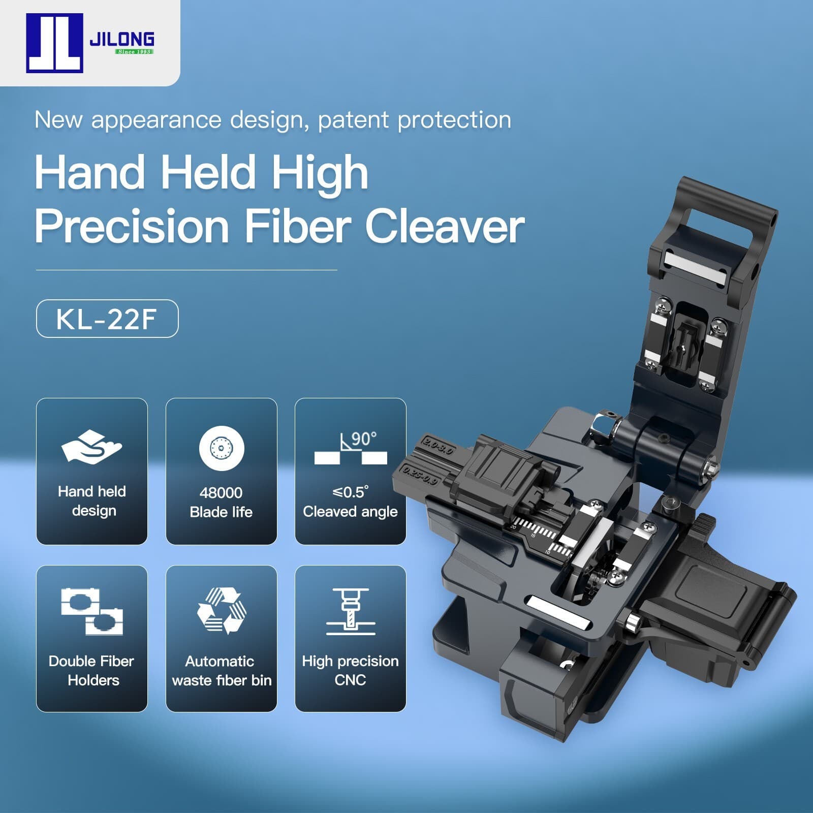 JILONG Fiber Cleaver KL-22F All-in-1 Fixture Cutter w/48000 Cleaves Blade Life 2