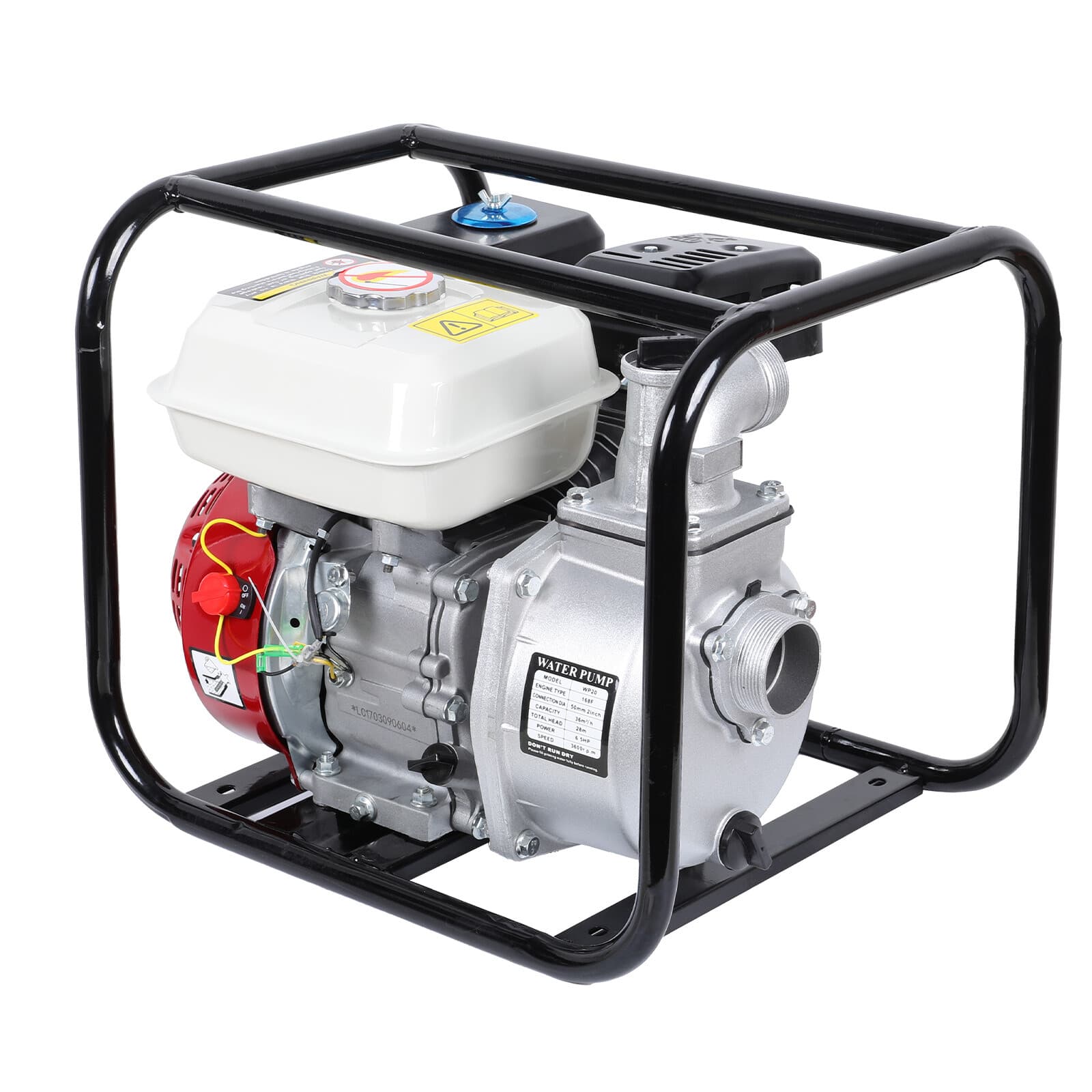 6.5HP 4-Stroke Gas Powered Water Pump Portable High Flow Engine for Construction