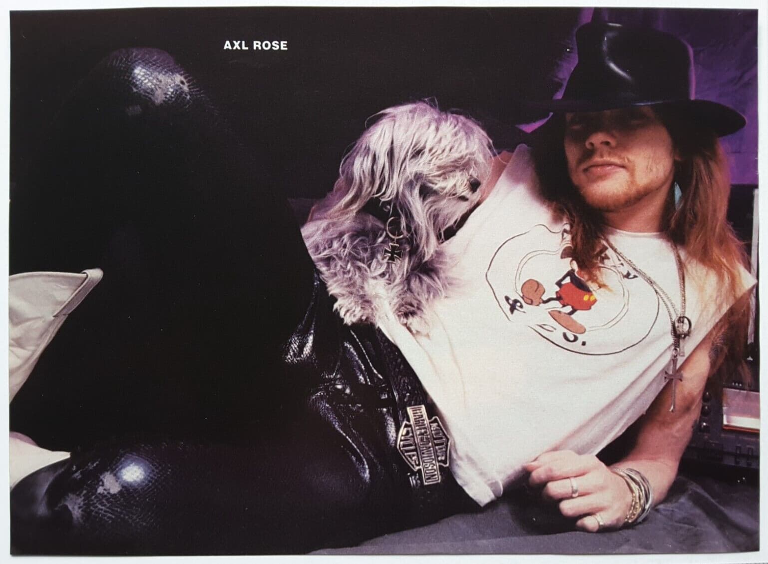 GUNS N ROSES STEVEN ADLER / AXL ROSE 2-SIDED 80'S MAGAZINE PINUP POSTER CLIPPING 2