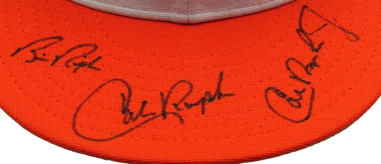 Cal Ripken Jr., Cal Ripken, Bill Ripken Multi-signed Baseball Hat PSA/DNA 190220 2