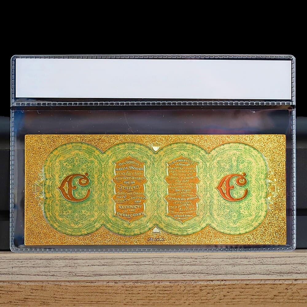 100mg 24K Gold 1864 $100 Dollars Interest Bearing Treasury Note - White COA 2