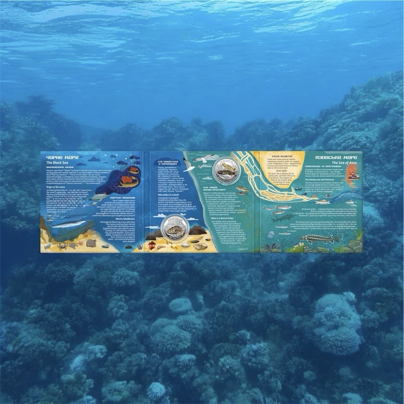 New Set of two commemorative coins`Inhabitants of the deep sea` 6