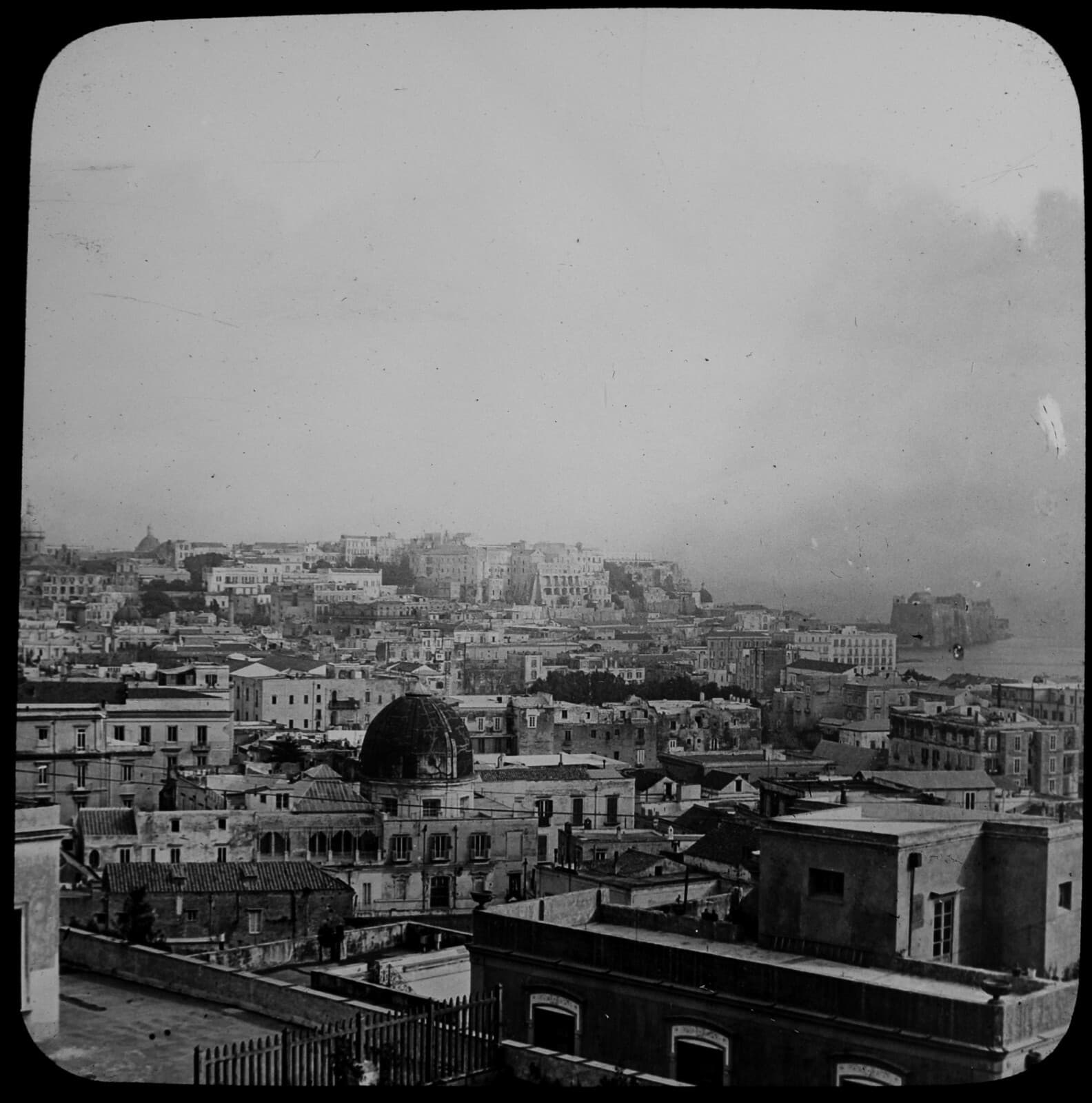 THE BAY OF NAPLES 1903 PHOTOGRAPH Magic Lantern Slide ITALY NAPOLI
