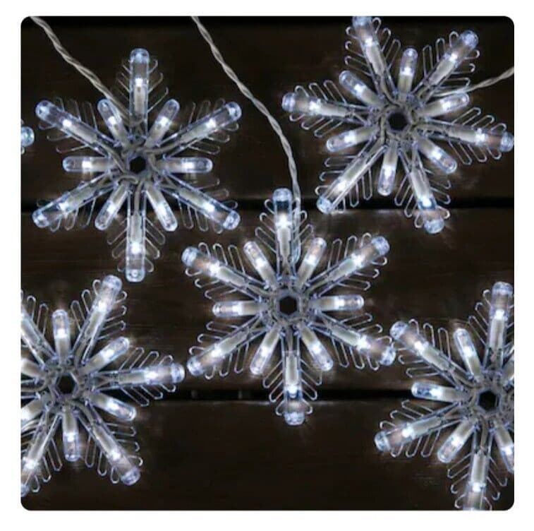 GE Color Choice 8 Dual Color LED Snowflake Lights White Blue Indoor Outdoor New 4