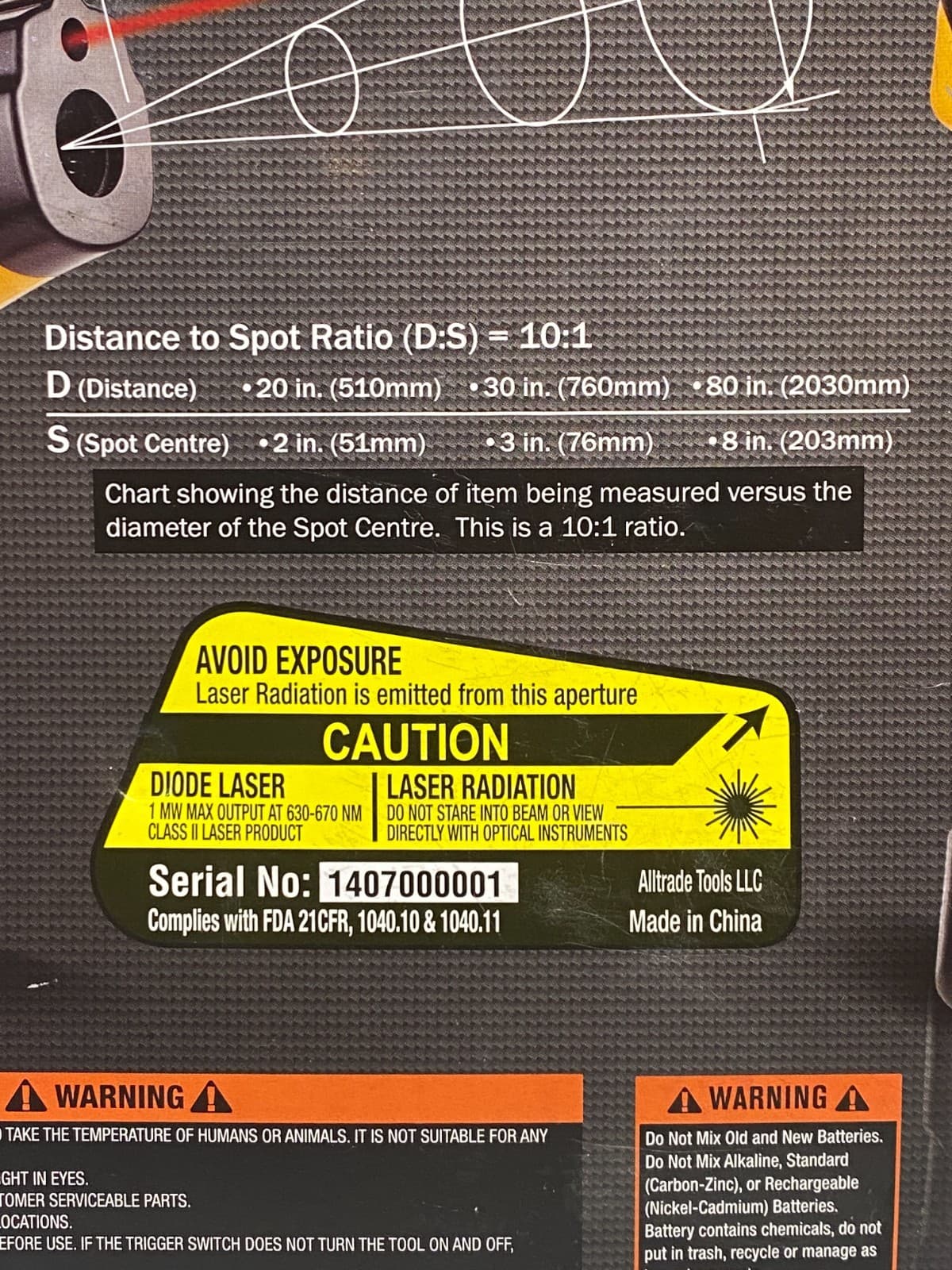 Tool House Laser Pointer Digital Infrared Thermometer 770343S 6