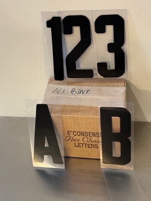 All Black 6" Flex Changeable Letters set 4 Portable Signs 250ct.