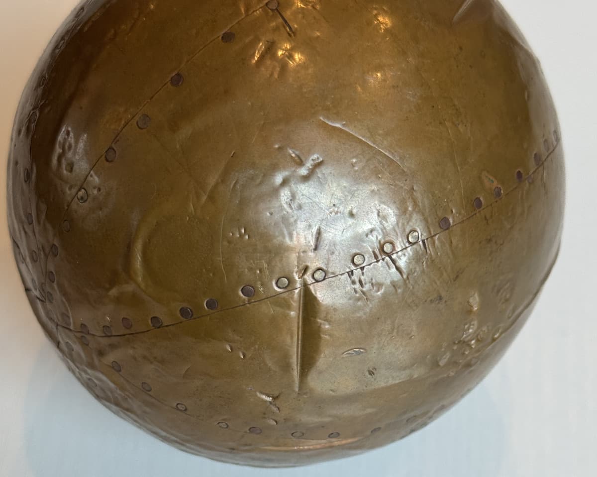 Copper Sphere Ball 8” Diameter Hand Hammered Folk Art 6