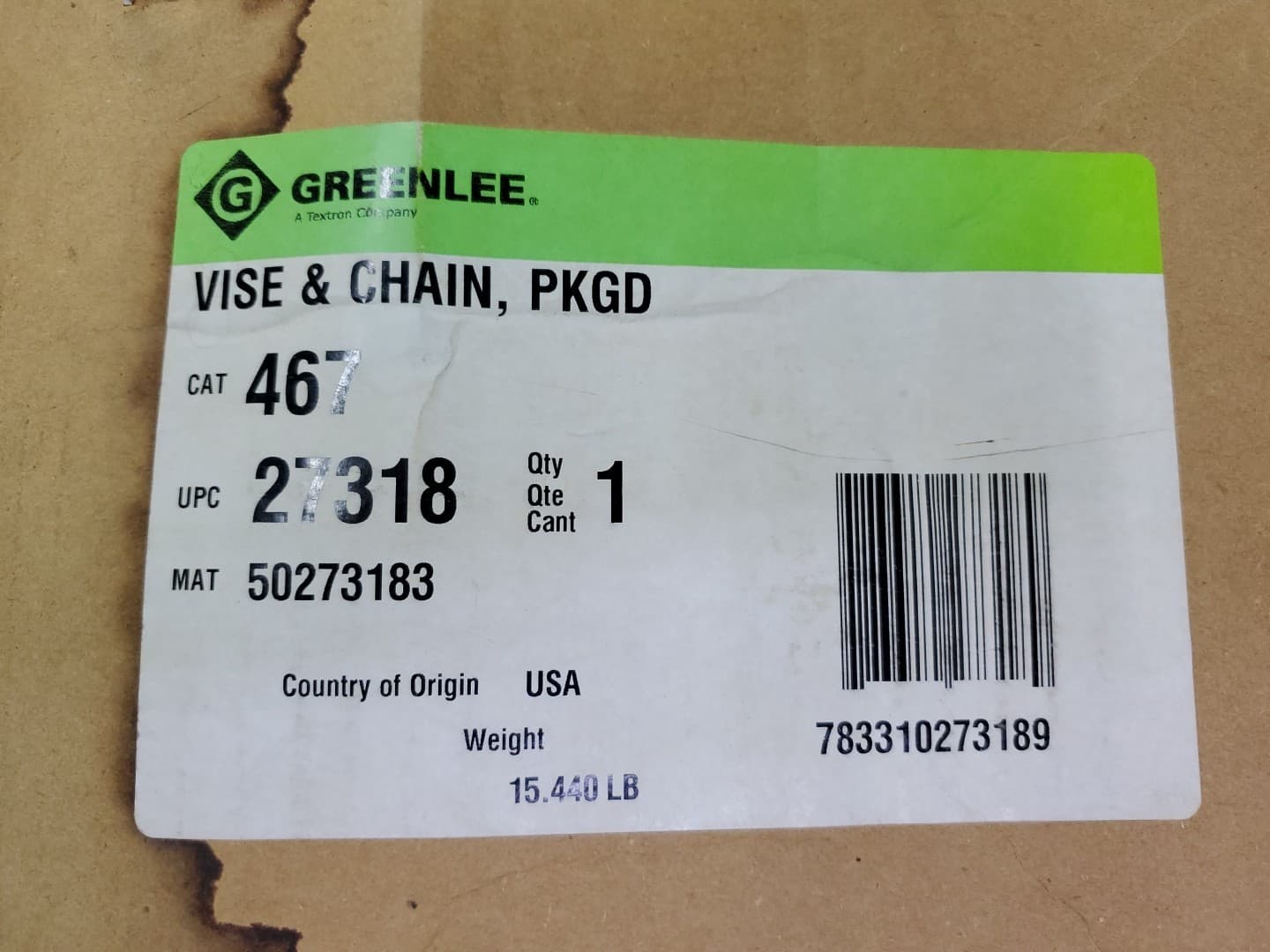 Greenlee 467 Chain-Type Pipe Vise 6