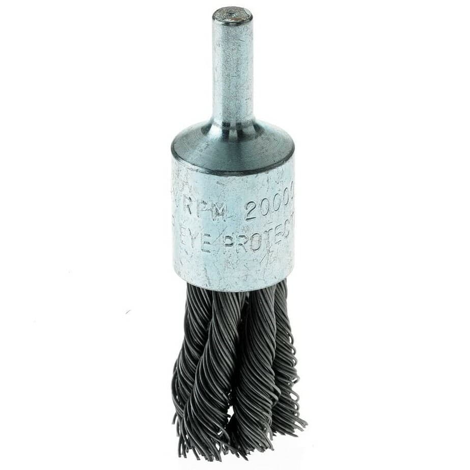 3/4" Wire Knot End Brush Carbon Steel with 1/4" Shank For Die Grinder or Drill 2