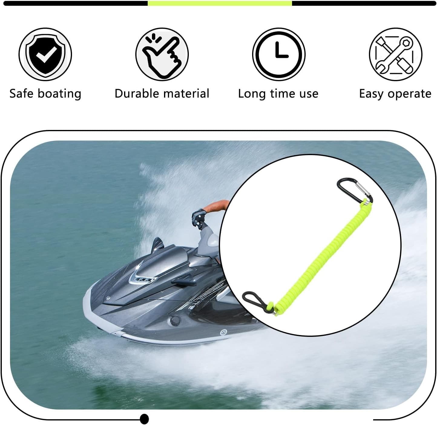 Boat Key Lanyard Fit Most Marine Outboard Replace 8M0092850 Boat Engine Stop Kil 3