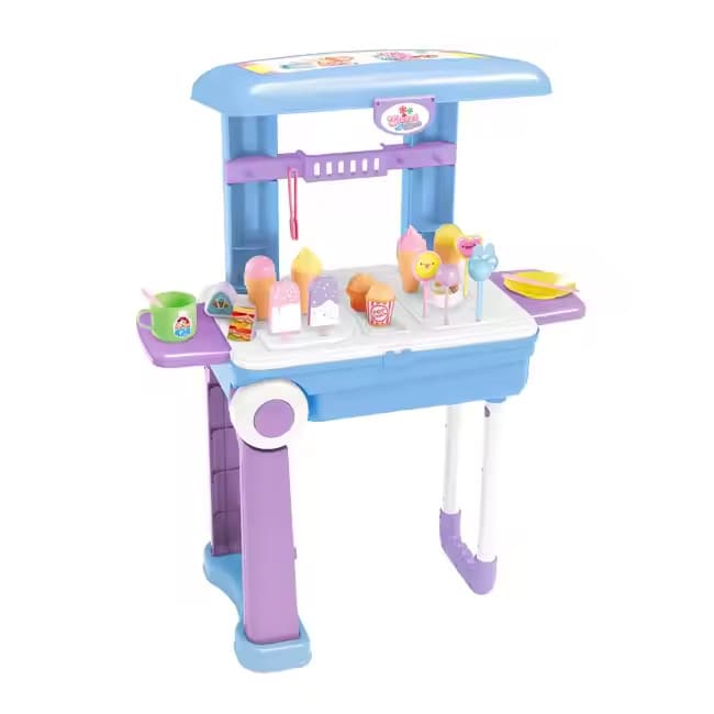 31-Piece Dessert Suitcase Play Set for Kids–Portable Ice Cream Shop w/ Backpack 3